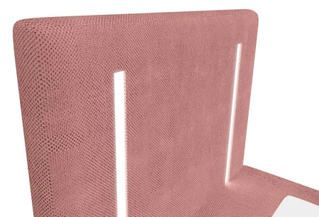 Boxspringbett Norco 90x200 rosa stilvolles Bett mit Bettzeug Lagerung Beleuchtung im Kopfteil fügt eine einzigartige Note