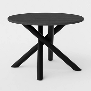 Runder Tisch Lyon 110 cm portland Esche / schwarz Designer Esstisch Metall Spinne Beine höhenverstellbar