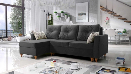Ecksofa mit Schlaffunktion Topeka graphit linke Seite stilvolles und modernes Design, das sich in jede Einrichtung einfügt
