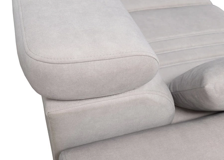 Ecksofa mit Schlaffunktion Castel XII grau braun rechte Ecke stilvolles und bequemes Ecksofa für das Wohnzimmer funktionelle verstellbare Kopfstützen