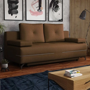 Sofa mit Schlaffunktion Austin brauner moderner Plüschstoff garantiert höchsten Komfort und Funktionalität