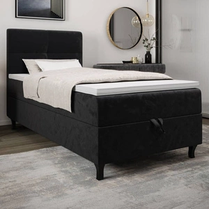 Boxspringbett Melba 120x200 graphit Bett im modernen skandinavischen Stil mit gepolstertem Kopfteil Bett mit Staukasten