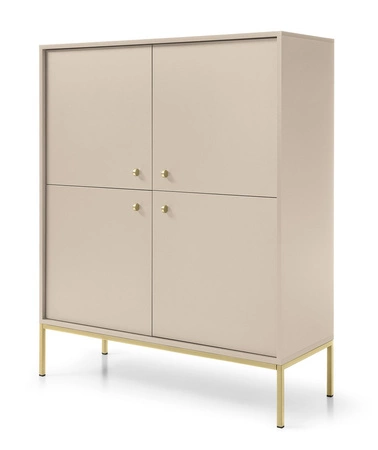 Möbelset Mono Beige Minimalistisches Design Wohnzimmermöbelset oder für das Wohnzimmer goldene Beine stilvoller Griff