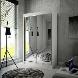 Schiebeschrank Avila 120 cm weiß ergonomischer und sehr funktioneller Schrank in moderner Form mit geometrischen Formen