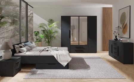 Kommode Maxione 99 cm schwarz minimalistisches Design klassische Form ideale Kommode für Wohnzimmer oder Wohnbereich