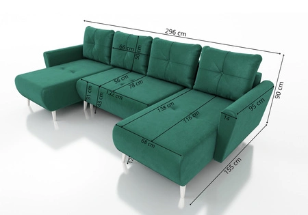 Ecksofa mit Schlaffunktion Felicie U hellgrau stilvolles und elegantes Ecksofa das sich in skandinavische Einrichtungen einfügt