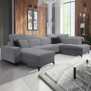 Ecksofa mit Schlaffunktion Kelly Sleek VI grau linke Seite modernes Design Ecksofa für Wohnzimmer mit verstellbaren Kopfstützen