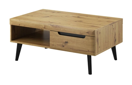 Möbelset Atka Eiche artisan / schwarz modernes Design Kante mit Spezialfurnier verkleidet Sicherheitsglas gehärtet