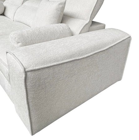Ecksofa mit Schlaffunktion Viano II Lux hellbraun rechtshändiges Designer-Ecksofa für das Wohnzimmer mit komfortablem ausziehbarem Fußteil