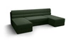 Ecksofa mit Schlaffunktion Fogu U grün komfortables und stilvolles Ecksofa mit einfachem Design Kordstoff Bettzeug Container