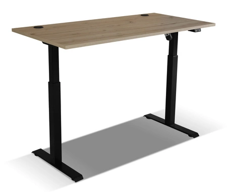 Höhenverstellbarer Schreibtisch Makana Eiche handwerklich universelles und funktionelles Möbelstück mit einer 28 mm Platte für das Büro, Arbeitszimmer oder Jugendzimmer