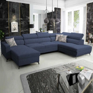 Ecksofa mit Schlaffunktion Savona VI navy blue links elegantes und bequemes Ecksofa für Wohnzimmer mit zwei Bettkästen