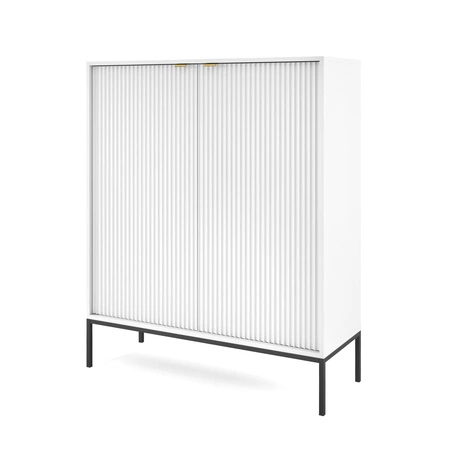 Kommode Lovro 104 cm weiß modernes Design wird die Liebhaber von markanten Interieurs begeistern