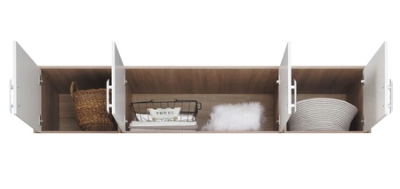 Kleiderschrank Verlängerung Caspe 200 cm Eiche handwerklich modernes Design ABS-Finish und schwarze Griffe