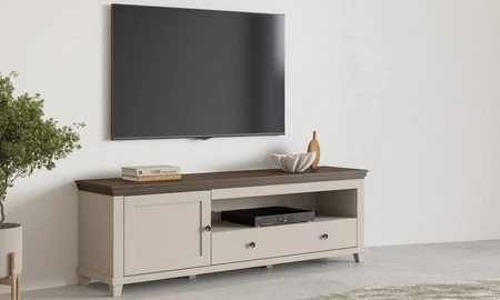 TV Schrank Evora 181 cm beige / Eiche dunin elegantes Design wird Liebhaber von ausdrucksstarken Interieurs begeistern