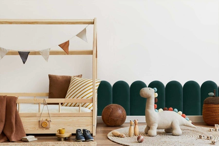 Wally gepolstertes Paneel 30x60 cm türkis stilvolles Wandpaneel Zaun Veloursstoff modischer Schliff für jedes Arrangement