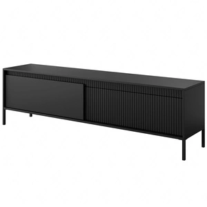 RTV Schrank Sesti 187 cm schwarz originelles Design industrieller Stil TV-Schrank idealer Schrank für kühne Arrangements