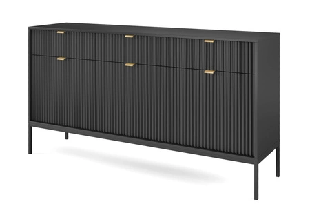 Kommode mit Schubladen Lovro 154 cm schwarz modernes Design wird die Liebhaber von markanten Interieurs begeistern