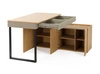 Eckschreibtisch Paguro 131 cm sandbeige / geölte Eiche stilvoller Schreibtisch mit Kommode ideal für Jugendzimmer oder Büro