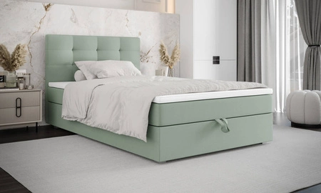 Boxspringbett Flint 120x200 mint im modernen skandinavischen Stil mit gepolstertem Kopfteil Bett mit Staukasten