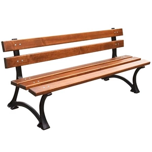 Gartenbank 150 cm FIEM-04-LM-150 urban Gusseisen mit Rückenlehne Erlenholz lackiert