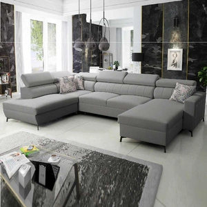 Ecksofa mit Schlaffunktion Savona VI grau rechts elegantes und bequemes Ecksofa für Wohnzimmer mit zwei Bettkästen