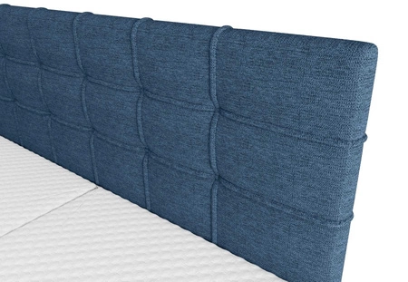 Boxspringbett Irvine 160x200 blau stilvolles Bett mit Bettzeugablage komfortables Kopfteil besticht durch sein elegantes Design
