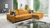 Ecksofa mit Schlaffunktion Buffalo XII gelb rechte Seite stilvolles und funktionelles Ecksofa mit Bettzeugcontainer