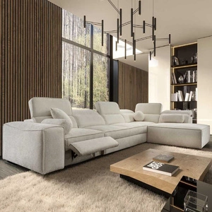 Ecksofa mit Schlaffunktion Viano XI Lux creme rechts Design-Ecksofa mit ausziehbarem Fußteil und Bettzeugstaufach
