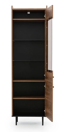 Möbelset Apallo brandy Eiche castello modernes Design Möbelset auf Metallbeinen Wohnwand für Wohnzimmer hohe Ränder der Tischplatten