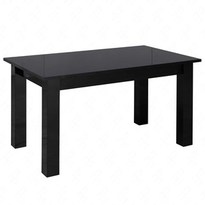 Couchtisch Philadelphia T26 102 cm glänzend schwarz modernes Möbeldesign Kante des Couchtisches mit Spezialfurnier verarbeitet