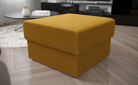 Pouffe Fogu Honig-Gelb stilvolles Design Pouffe ideal für die Vervollständigung einer Anordnung weichen Cord-Stoff mit markanten Streifen