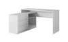 Eckschreibtisch Teo 138 cm weiß bietet viel Platz zum Arbeiten und viel Raum für die notwendigen schadensresistenten Gegenstände