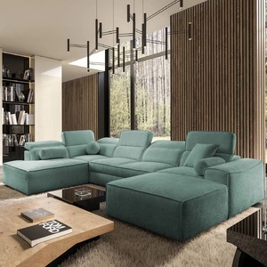 Ecksofa mit Schlaffunktion Viano VI patiniert rechts Design-Ecksofa für moderne Einrichtungen zwei Container für Bettzeug