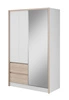 Schiebeschrank Cento 134 cm weiß / Eiche sonoma modernes Design Kleiderschrank ideal für Schlafzimmer Kleiderschrank oder Flur