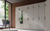 Kleiderschrank mit spiegel Caspe 100 cm beige modernes Design ABS-Finish und Aluminiumgriffe