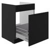 Küchenspülenschrank mit Schublade Schwarz 60 ZL 1S BB Kantengriffe feuchtigkeits- und beschädigungsbeständiger Schrank