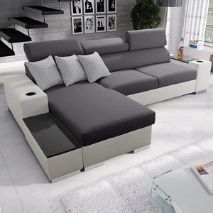 Ecksofa mit Schlaffunktion Provo graphit / weiß linkes Ecksofa mit Bettkasten und Funktionserweiterung