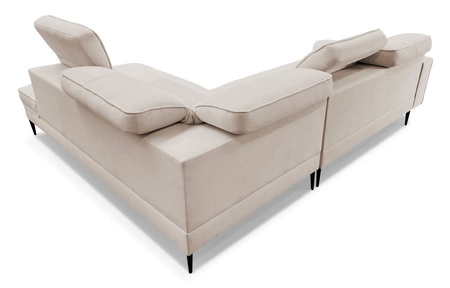 Ecksofa Samos schwarz rechts modernes Design einfach und stilvoll Körper zu jedem Interieur Design verstellbare Kopfstützen passen