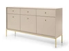 Kommode mit Schubladen Mono 154 cm Beige Minimalistisches Design stilvoller Griff schlichte Form mit metallischen goldenen Elementen