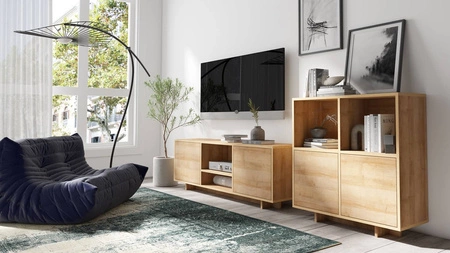 TV Schrank Noma 180 cm Eiche riviera elegantes Design einfache Form der Möbel, die in jedes Interieur passt Fronten Schrank mit Push-to-Open-System