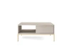 Couchtisch Lovro beige mit Schubladen modernes Design auslaufsichere Platte goldene Metallbeine