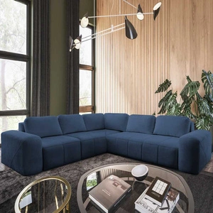 Ecksofa mit Schlaffunktion Bovec III blau links äußerst stilvolles Ecksofa perfekt für ein geräumiges Wohnzimmer