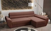Ecksofa mit Schlaffunktion Fogu III Indisch rosa rechtes Ecksofa mit Armlehnen und Bettzeugablage Kordelstoff