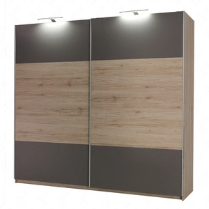 Schiebeschrank Dione 225 cm san remo light / ash modernes Design und ABS-Finish idealer Kleiderschrank für Schlafzimmer oder Ankleidezimmer