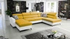 Ecksofa mit Schlaffunktion Savona VI gelb/weiß links elegantes und bequemes Ecksofa für Wohnzimmer zwei Container für Bettzeug