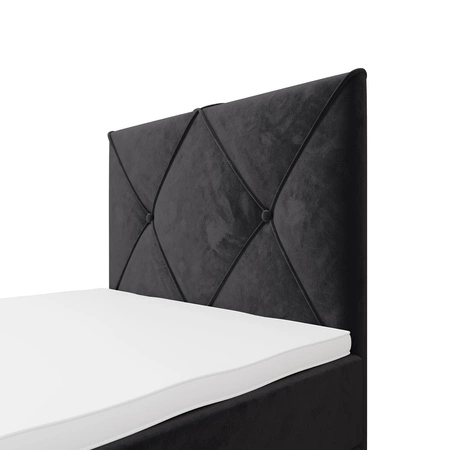 Boxspringbett Arvada 120x200 graphit im modernen skandinavischen Stil mit gepolstertem Kopfteil Bett mit Staukasten