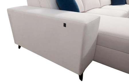 Ecksofa mit Schlaffunktion Kelly Sleek VI lavendel rosa linke Seite modernes Design Ecksofa für Wohnzimmer mit verstellbaren Kopfstützen