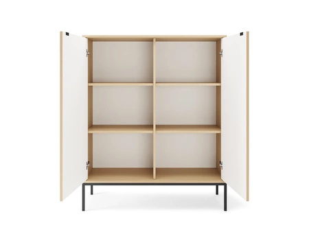 Kommode Lovro 104 cm Eiche Vicenza äußerst elegante Kommode, die durch modische Farben hervorgehoben wird Designer-Rillen auf den Fronten