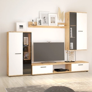 Senja Hängeelement Eiche artisan / weiß modernes Design Stand- und Hängeelement Regale aus Sicherheitsglas